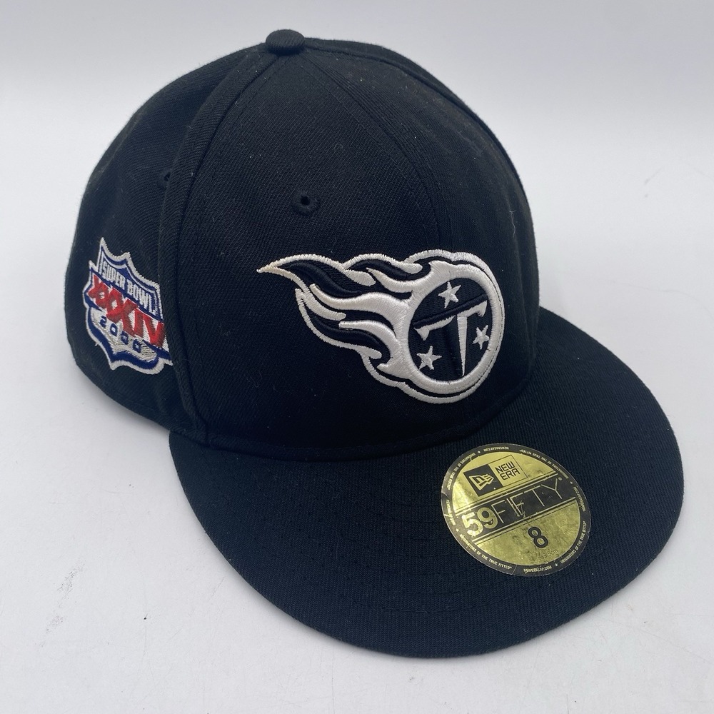 Tennessee Titans Hat New Era 59fifty Blackout Fitted Size 8 Cleaned Super Bowl
